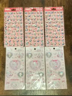【新品未開封】ハローキティ　キラキラジュエルシール　アルファベット　6枚セット