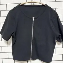 チャック付きトップス黒