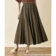 【美品】2023 Leilian レリアン フレアスカート カーキ 9号 現行