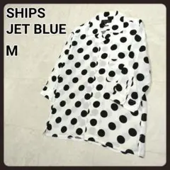 シップスジェットブルー　ドットシャツ　M　メンズ
