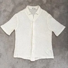 【美品】ZARA ザラ CROCHET SHIRT テクスチャー クロシェシャツ