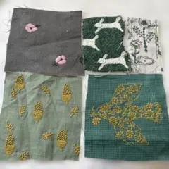 はぎれセット　緑系　オデッセイ　どんぐり　ミナペルホネン