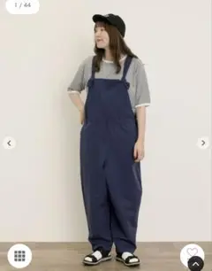 【新品・未使用】綿麻サロペット ネイビー 今期新作タグなしSM2 サイト価格以下