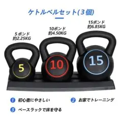 【未使用品】ケトルベル　３個セット　6.85kg 4.5kg 2.25kg
