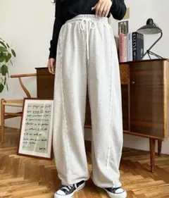 moment+ サイドレース切替スウェットパンツ