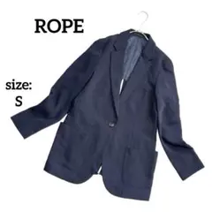 【美品】 ロペ ROPE テーラードジャケット 日本製 春夏用 ネイビー 36