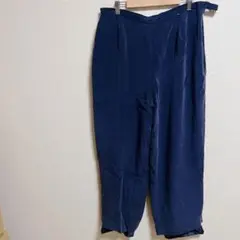 シルク ネイビー ワイドパンツ 16