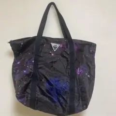 X-girl 宇宙柄ナイロンバッグ 特大トートバッグエコバッグ