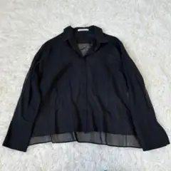 BEIGE ベイジ　シーア　透け感　シャツ　長袖　ブラック