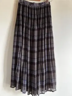 グローバルワーク　シフォンプリーツ　チェック柄スカート