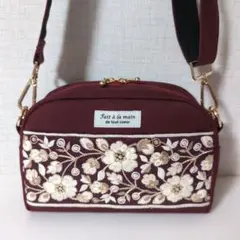 インド刺繍リボン　平頭カマボコショルダー　S　ワイン
