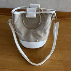 【美品】コムサイズム 2wayクリアバケツ型ショルダーバッグ ホワイト