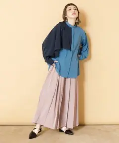 OSMOSIS　新品プリーツロングパンツ ピンク