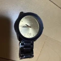 NIXON ゴールド/ブラック アナログ腕時計電池切れジャンク扱い
