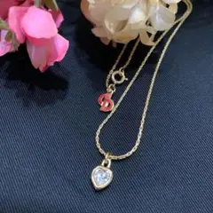 極美品✨クリスチャンディオール ハート ネックレス ラインストーン ビジュ 刻印