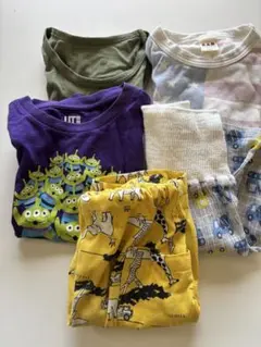 【サイズ110★5着セット】男の子Tシャツ パジャマ　腹巻付きステテコ　部屋着