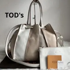 ✨️22ss 現行モデル✨️ TOD's ショルダーバッグ 巾着 2way ピンク