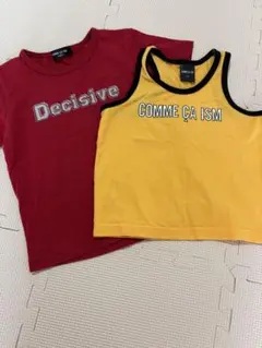 COMME CA ISM 赤と黄色のトップスセット