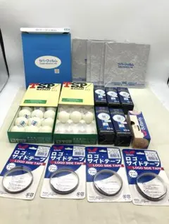 TSP 卓球セット色々まとめて　ボール 33個 ロゴサイドテープ　ラバーフィルム