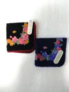 値下げしました！ Pour Toujours花柄刺繍タオルハンカチ2枚セット