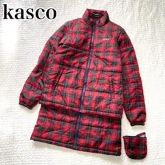 kasco キャスコ 中綿ジャケット スカート セットアップ チェック L 赤