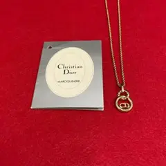 極 美品 クリスチャンディオール CD ロゴ チェーン ネックレス ペンダント