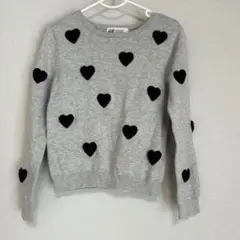 H&M グレー ハート柄 ニットセーター