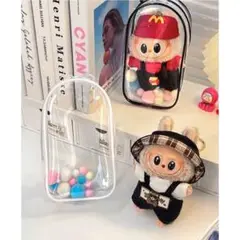 ラブブ 17cm カバー ぬいぐるみカバー 保護ケース チャック式 ブラック1個