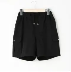 メゾピアノジュニア 【吸水速乾】フラップポケット ショートパンツ 黒 Mサイズ