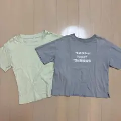130サイズ Tシャツ 2枚セット グレー ライトグリーン