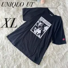【ユニクロ】UNIQLO UT 半袖 Tシャツ プリント 刺繍 ブラック XL