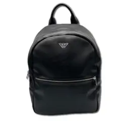 【極美品】EMPORIO ARMANI 本革 レザー リュック ブラック