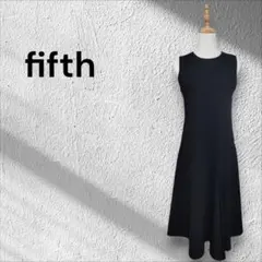 fifth ブラック ノースリーブ フレアワンピース