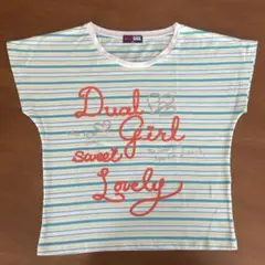 ゼビオスポーツ DUALGIRL フレンチスリーブ ボーダー Tシャツ 150