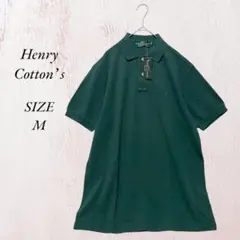 335 未着用 Henry Cottonʼ s 半袖 ポロシャツ M 緑 綿