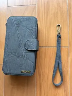 MEGSHI 手帳型iPhoneケース グレー