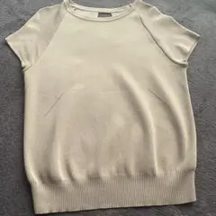 美品　ベージュ ラグランスリーブ ニット 半袖