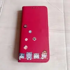 1点限り♡ sony xperia 5v 手帳型ケース ねこ 猫 可愛い 赤