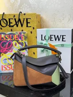 LOEWE ショルダーバッグ ブラウン/グリーン/ブラック