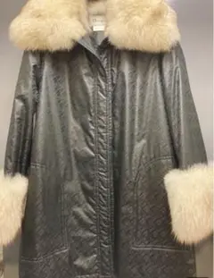 極美品 入手困難 DIOR ディオール トロッター総柄 ファー付き コート