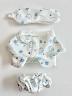15cm ぬい服 パジャマ 水色(ブルー)