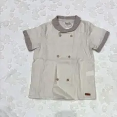 20日まで　Popelin sand linen shirt 4y