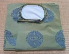 美品　狩衣　神職　丸紐　化繊　菊葉丸紋　抹茶色　通年用　衣装　装束　井筒装束店