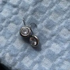 大粒CZシルバーピアス