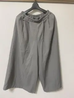 グレー　ワイドパンツ　ガウチョパンツ　Lサイズ