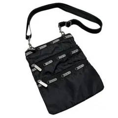 美品✨ LeSportsac/レスポートサック 3ファスナー サコッシュ 黒
