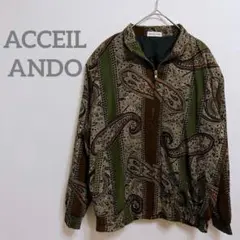 【ACCEIL ANDO】ペイズリー柄 ジャケット メンズ 個性的 ファスナー