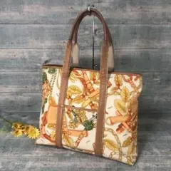 90's LOEWE アナグラム スカーフ柄 A4収納可 トートバッグ
