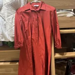 MOSCHINO モスキーノ 赤 レッド シャツワンピース 長袖