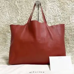 セリーヌ トートバッグ ホリゾンタルカバ レザー 赤 肩掛け フィービー期